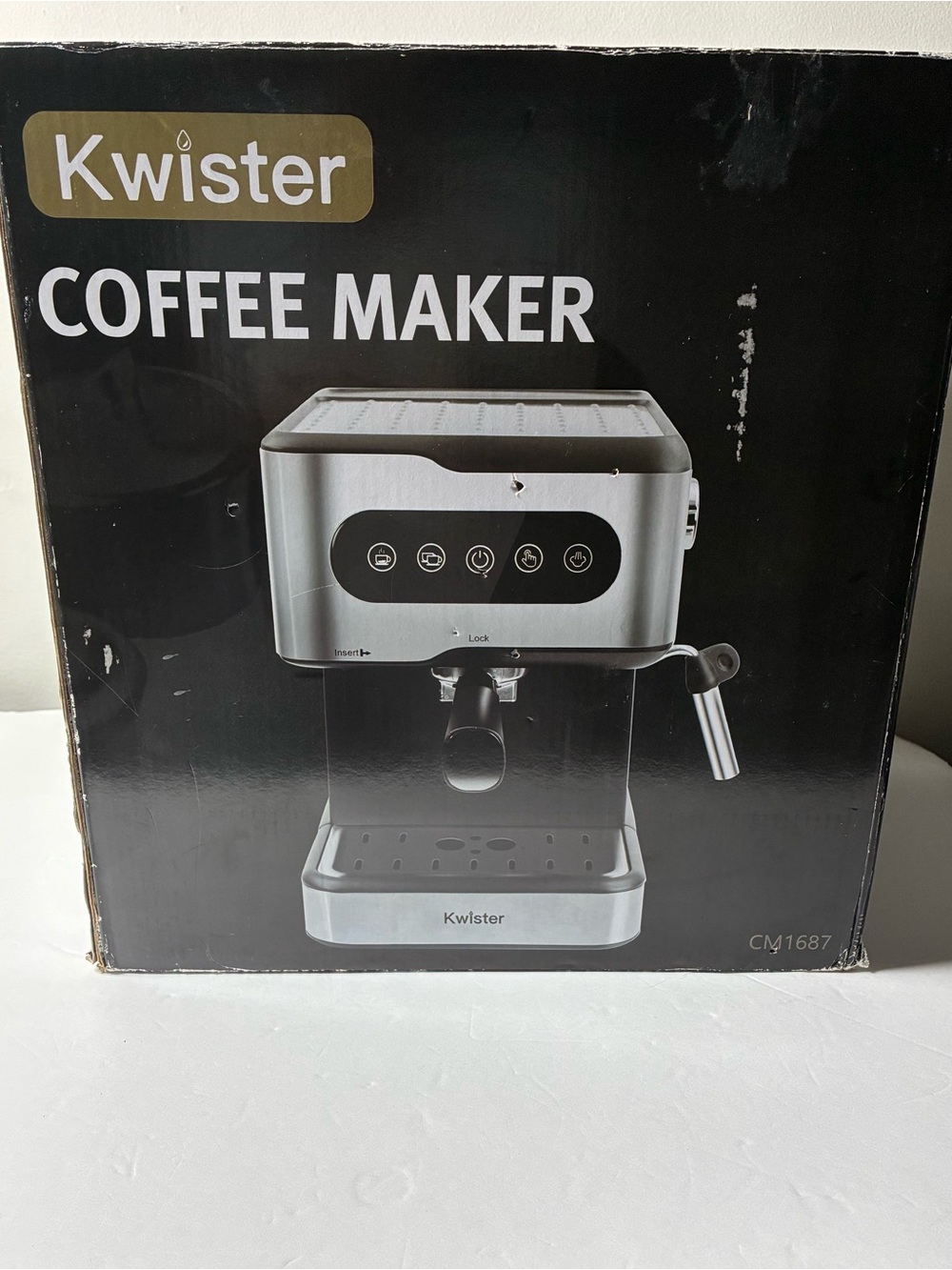 Silver Espresso Coffee Maker with Steam Wand